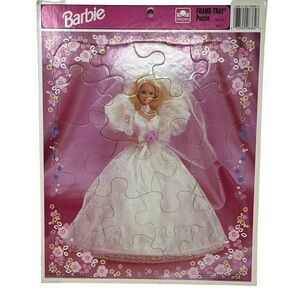 Vintage BARBIE FRAME-TRAY Puzzle by GOLDEN Wedding Bride Mattle‎ 8384 1992